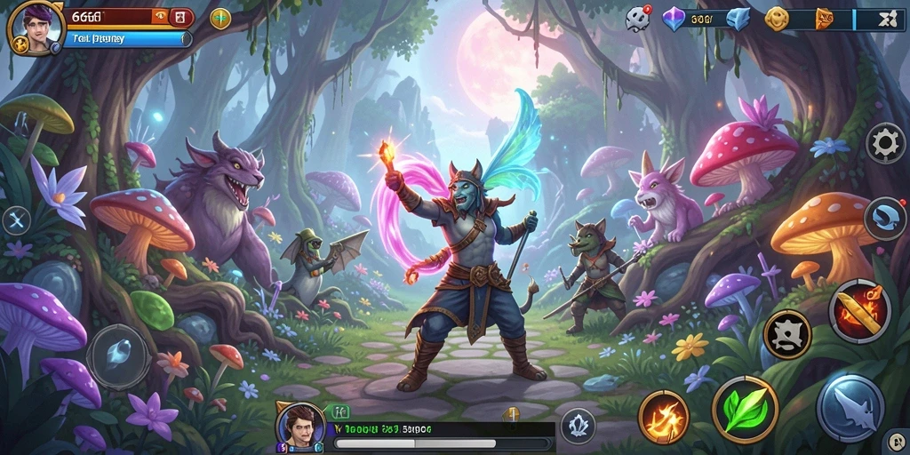 Tampilan gameplay seru dari 666I saat menjelajahi dunia fantasi.