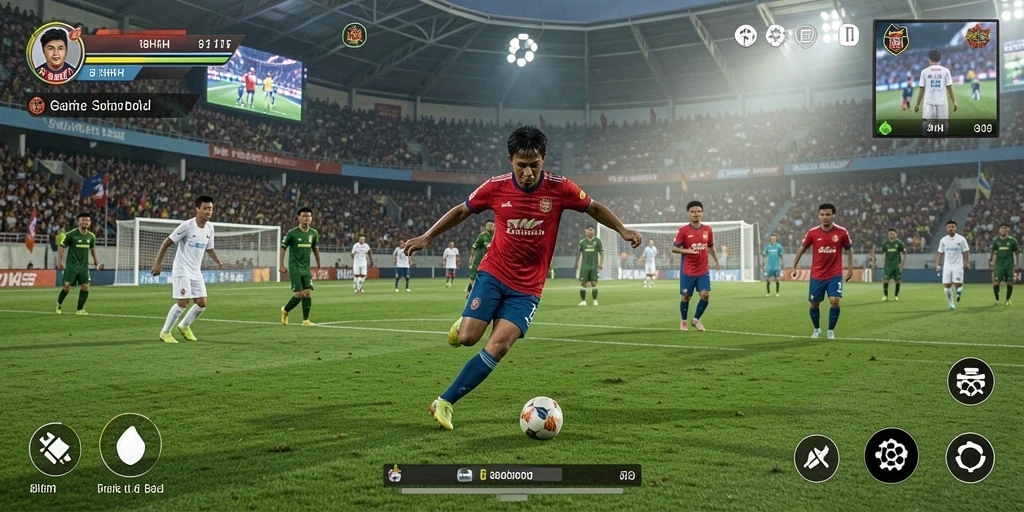 Tampilan gameplay menegangkan di 8HHH yang memukau para penggemar sepak bola.