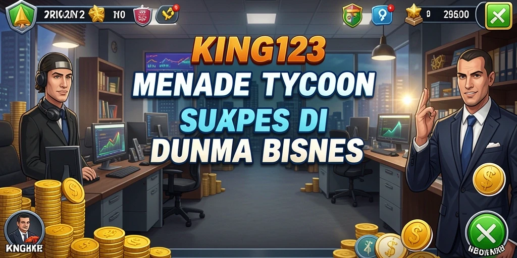 Tampilan gameplay <strong>KING123</strong> yang mencerminkan keseruan membangun kerajaan bisnis.