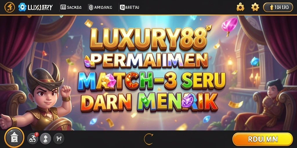 Tampilan permainan Match-3 yang penuh warna dan menarik.